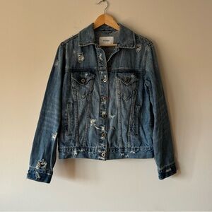 NWOT pistola Oversized Distressed Denim Jacket